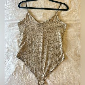 Size M Leopard Print Thin Strap Bodysuit